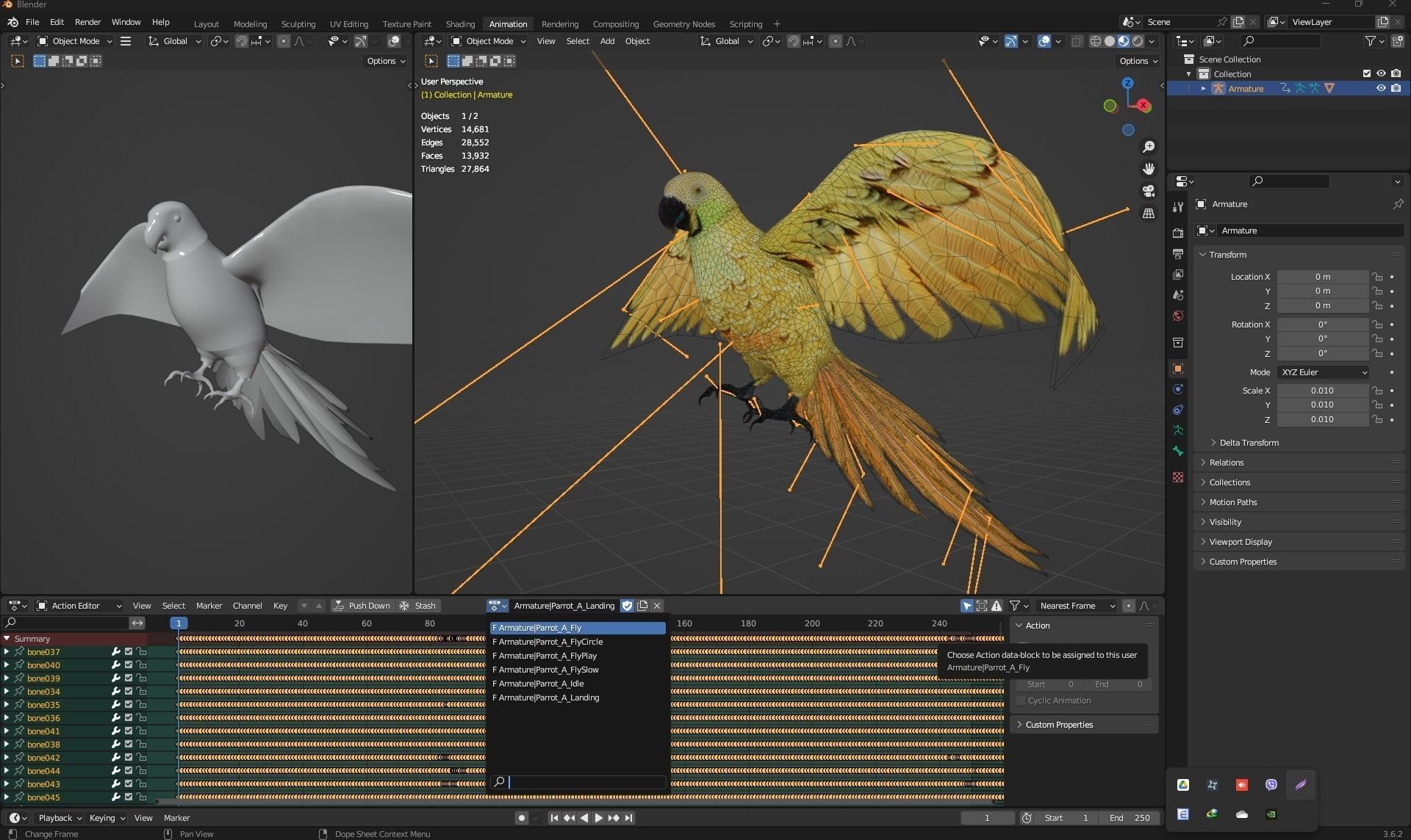 Parrot A7 3D model_13