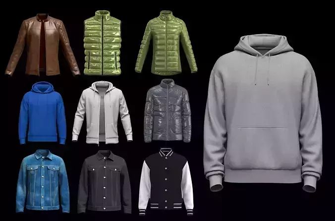 10 Mens Winter wear Collection obj fbx zprj 