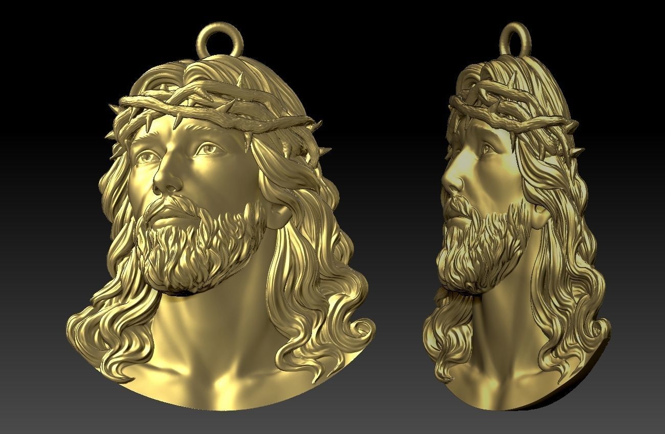 Jesus statue pendant 3D print model_1