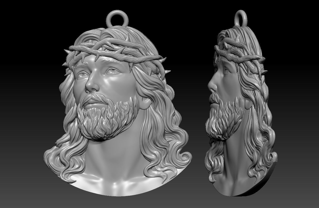 Jesus statue pendant 3D print model_6