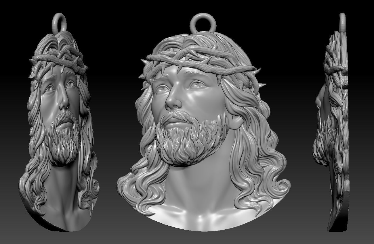 Jesus statue pendant 3D print model_4