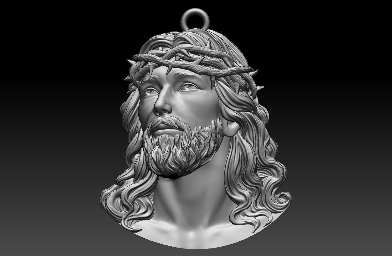 Jesus statue pendant 3D print model_8