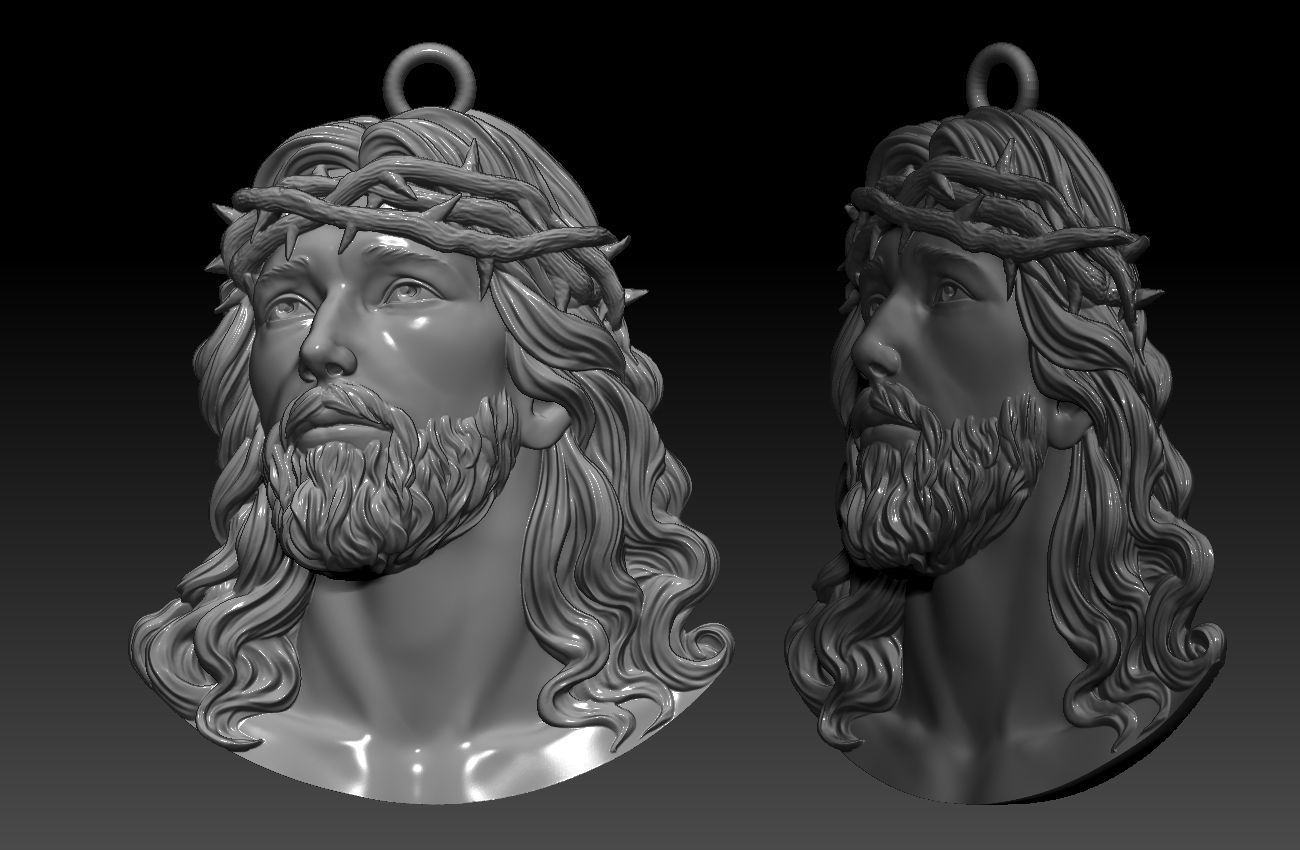Jesus statue pendant 3D print model_3