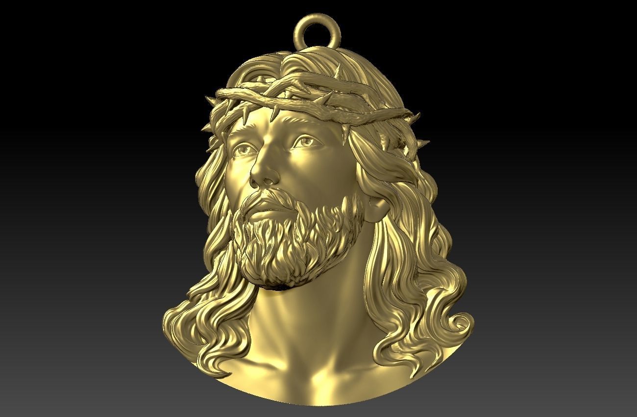 Jesus statue pendant 3D print model_2