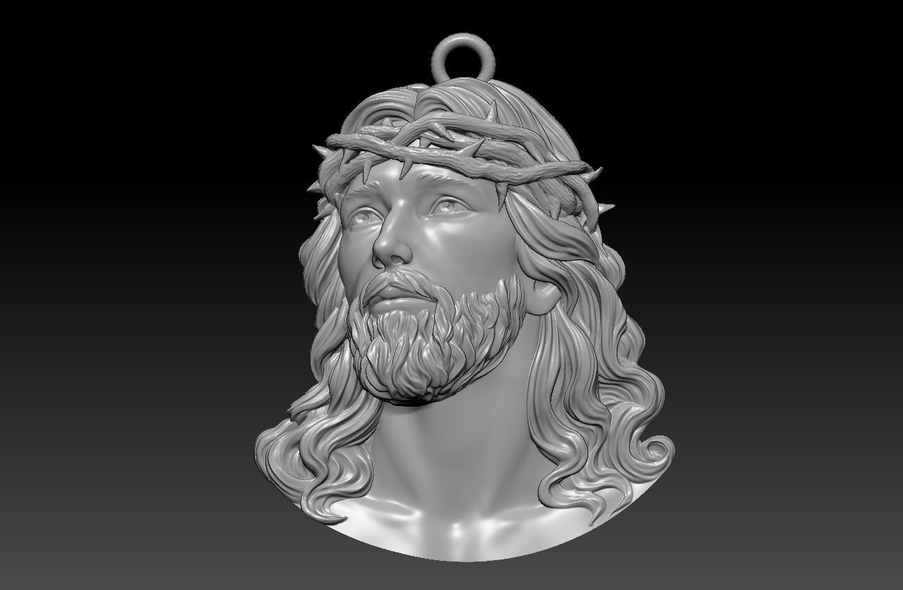 Jesus statue pendant 3D print model_11