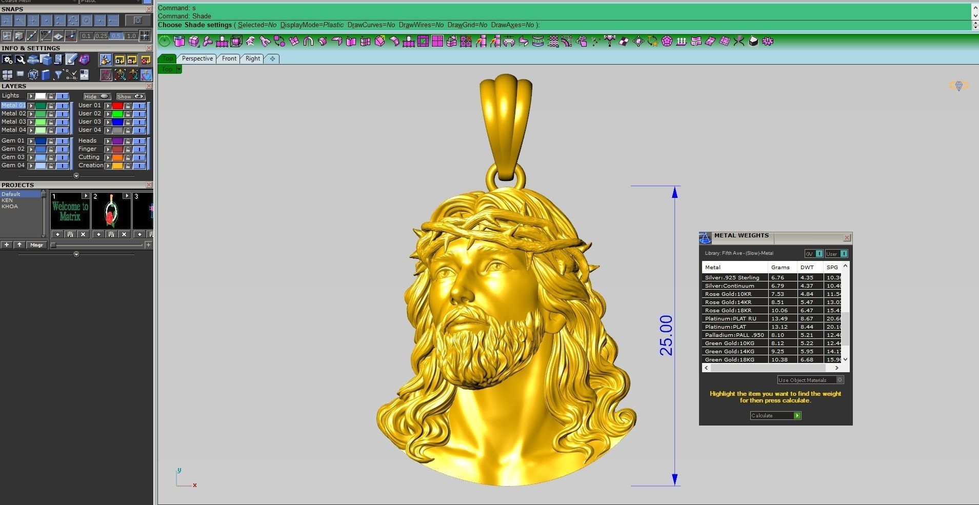 Jesus statue pendant 3D print model_9
