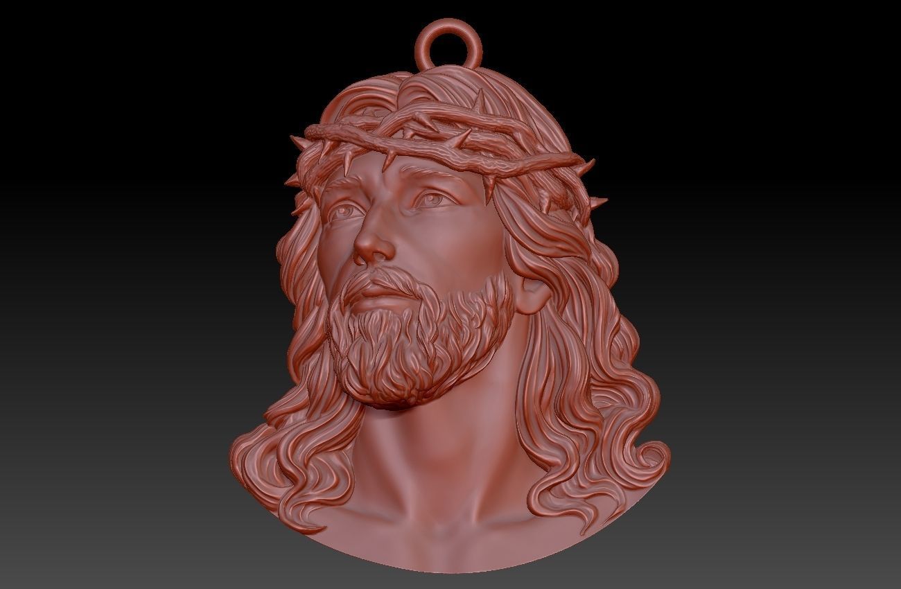 Jesus statue pendant 3D print model_5