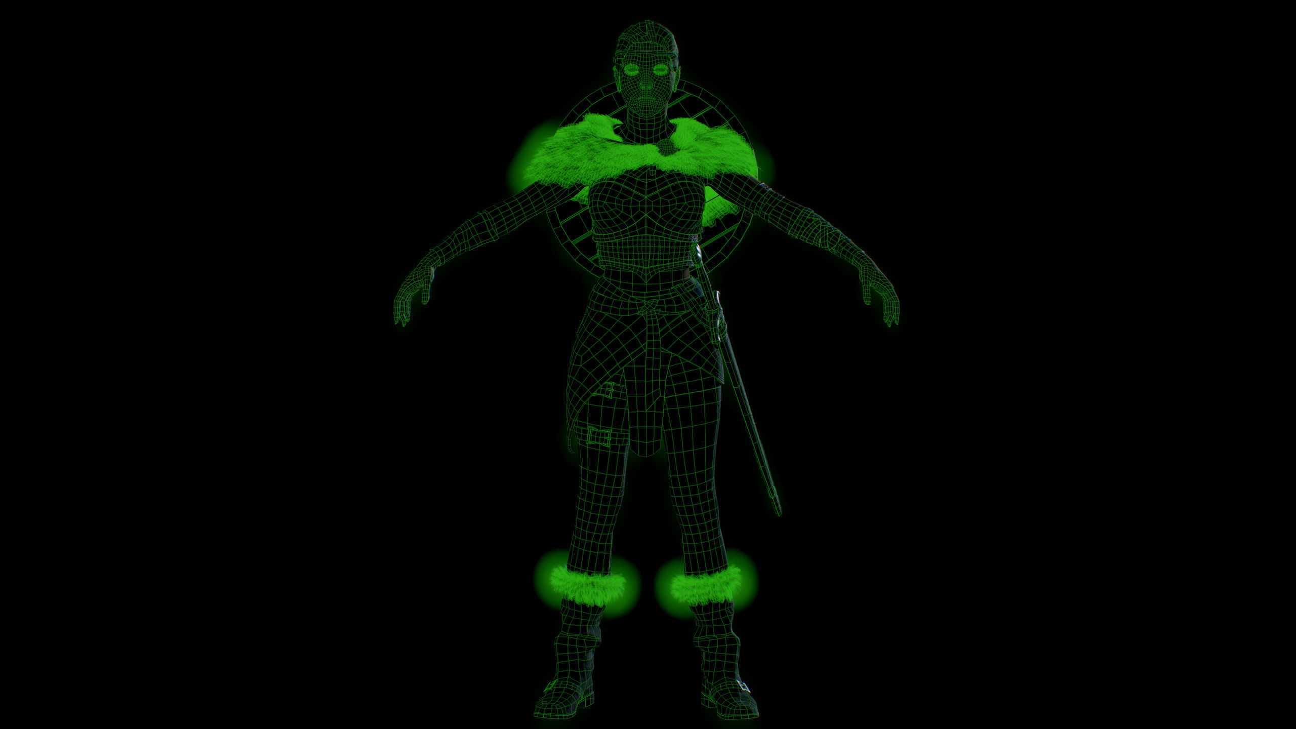 Viking woman Low-poly 3D model_5