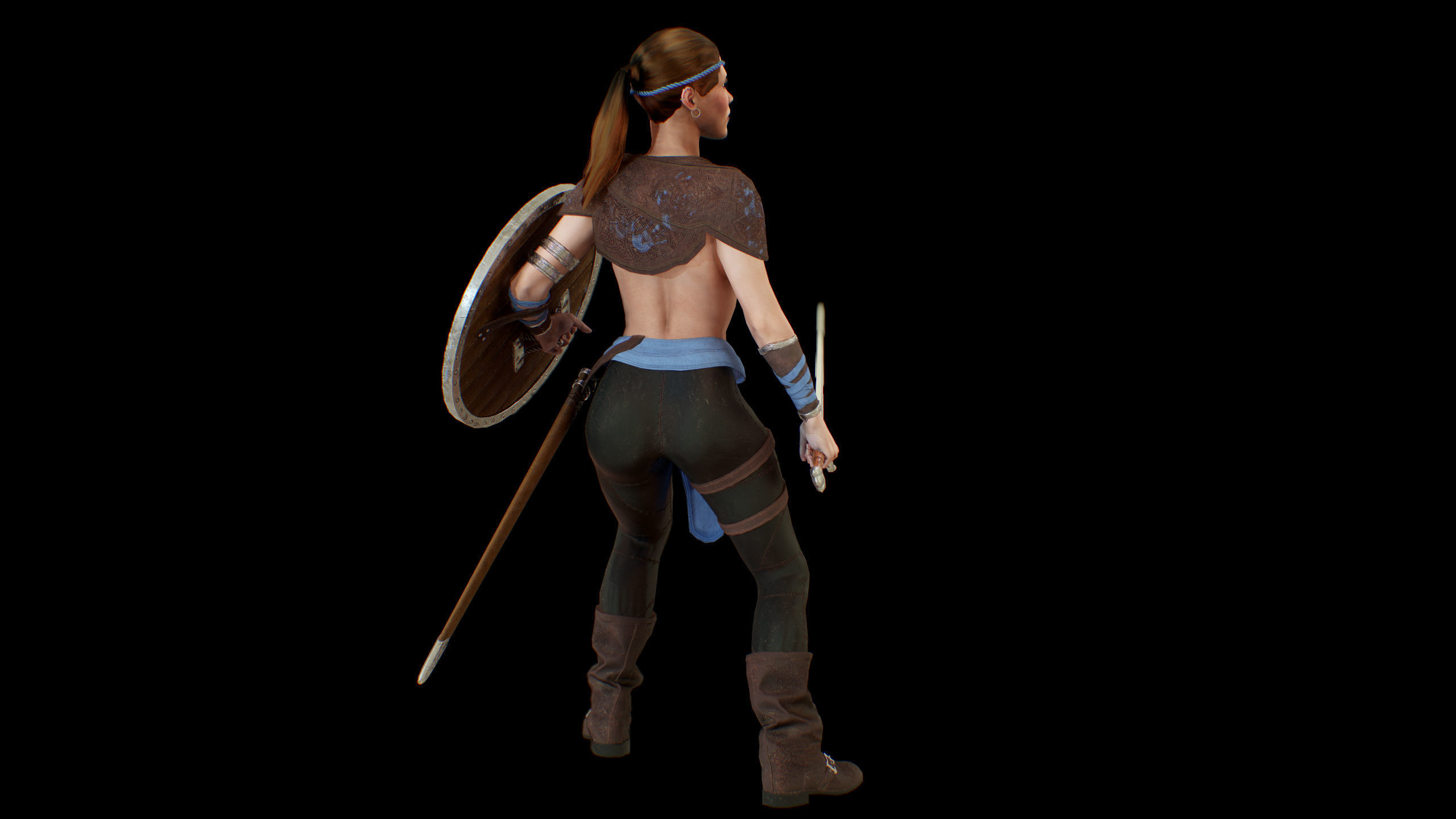 Viking woman Low-poly 3D model_24