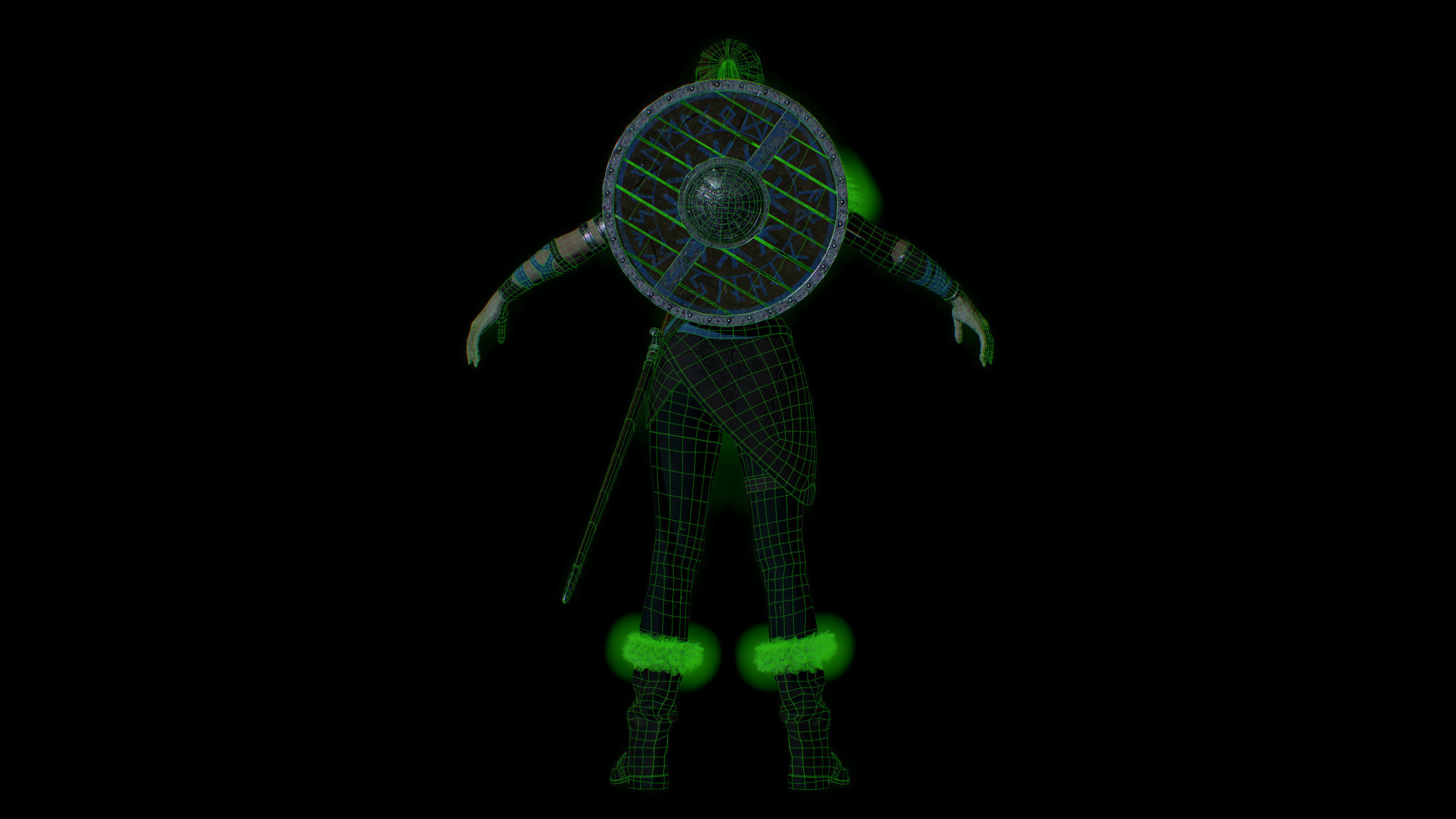 Viking woman Low-poly 3D model_7