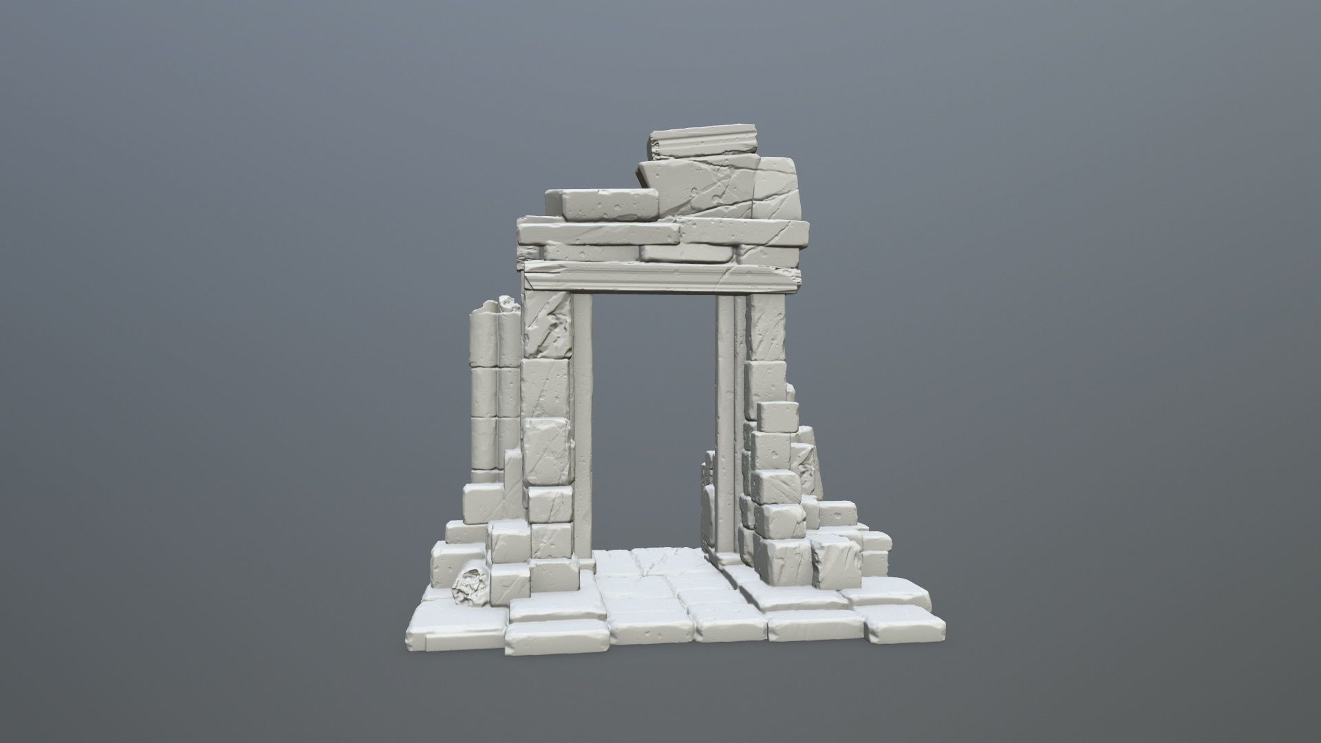 Ruin Gate STL   3D print model_8