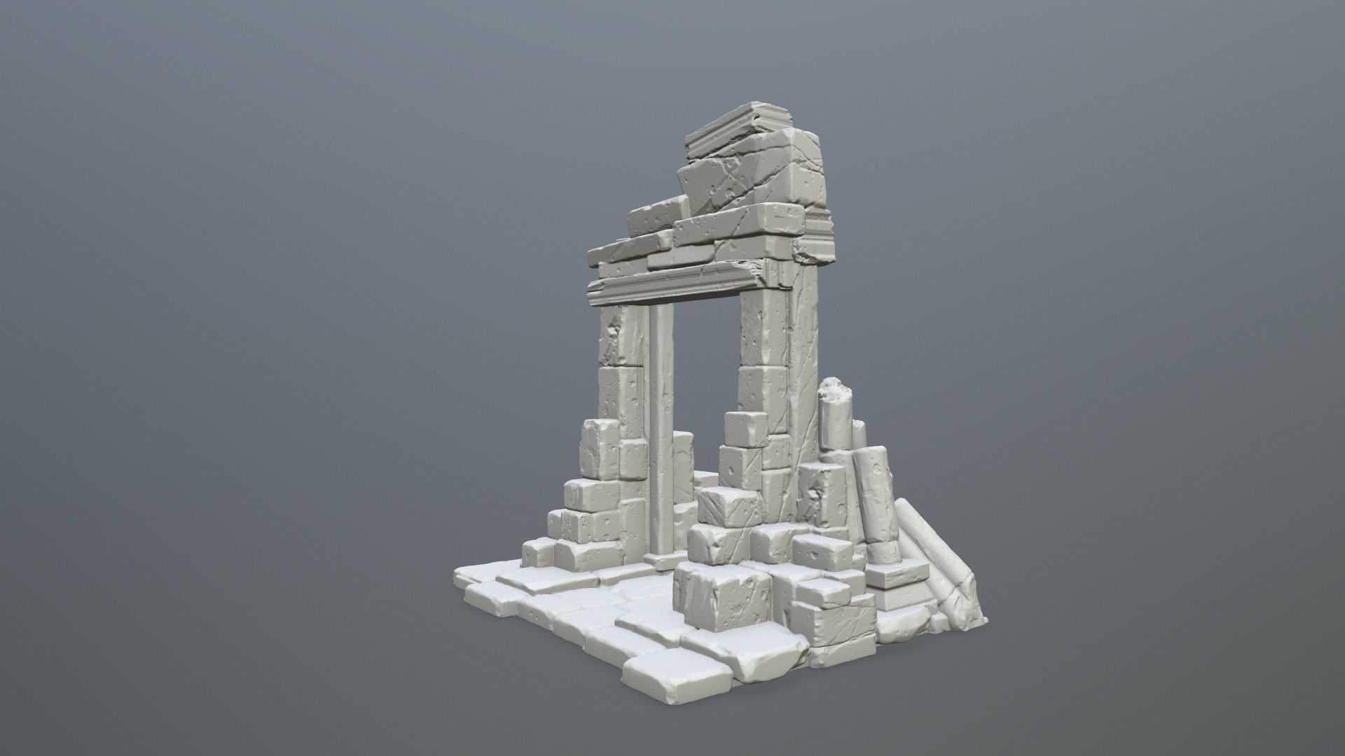 Ruin Gate STL   3D print model_1