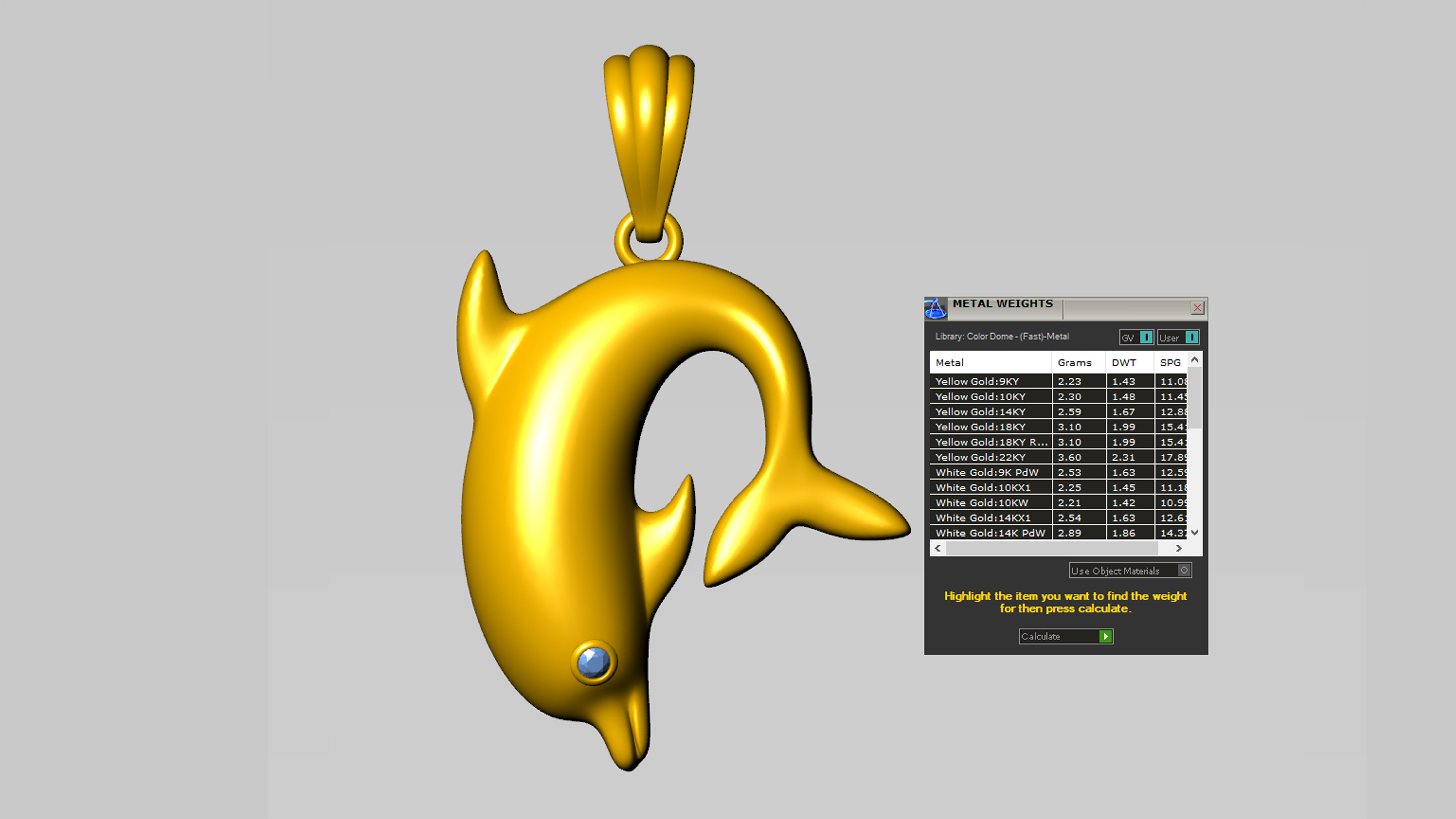 Detailed printed diamond dolphin pendant 3D model 3D print model_5
