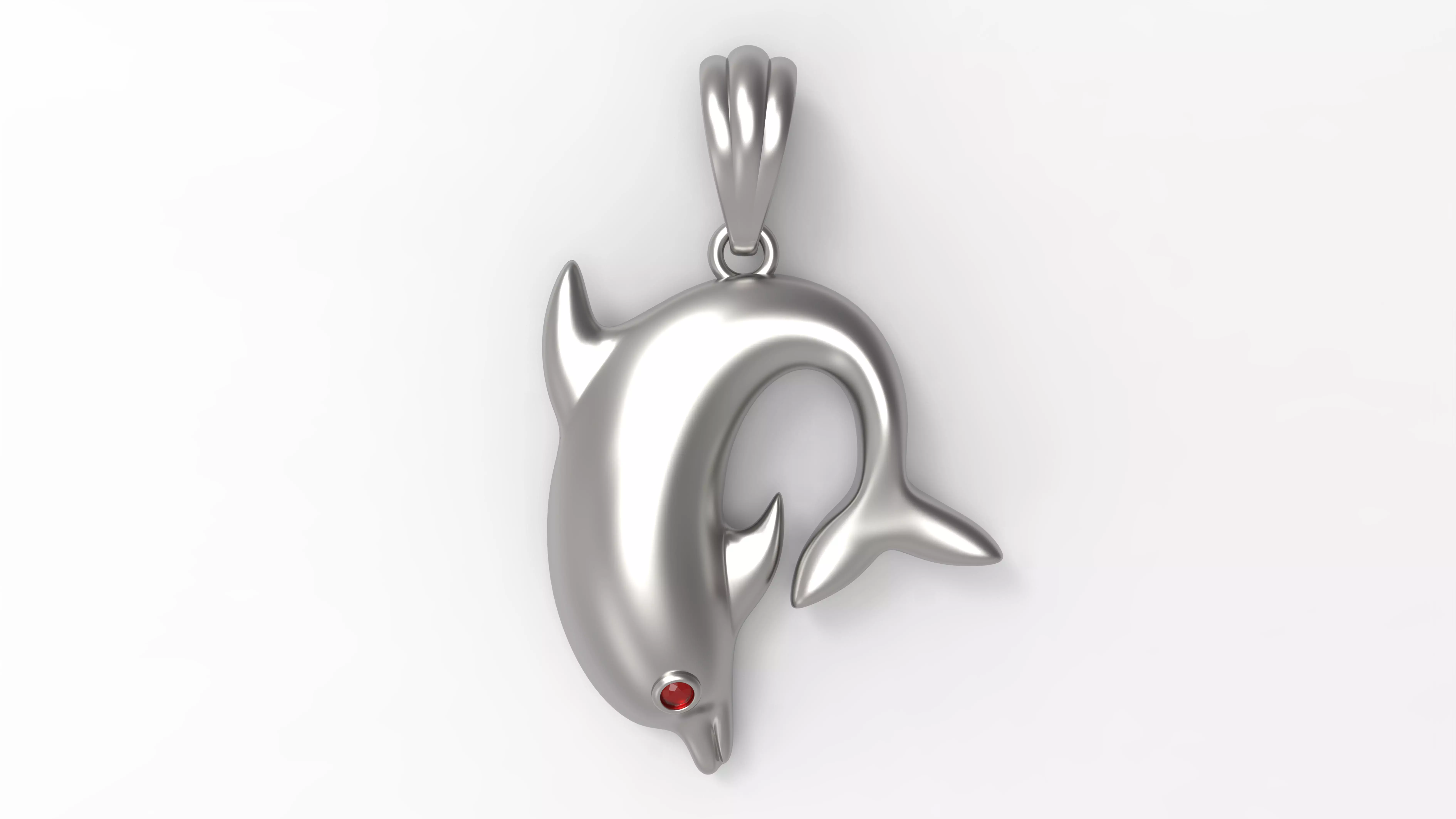 Detailed printed diamond dolphin pendant 3D model 3D print model_0
