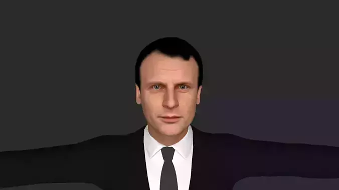 Emmanuel Macron Hyper Realistic Full Body Rigged Character