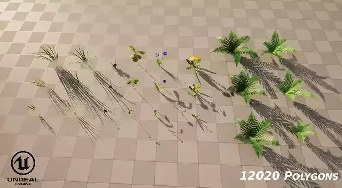 Here is a set of low poly plants Low-poly 3D model