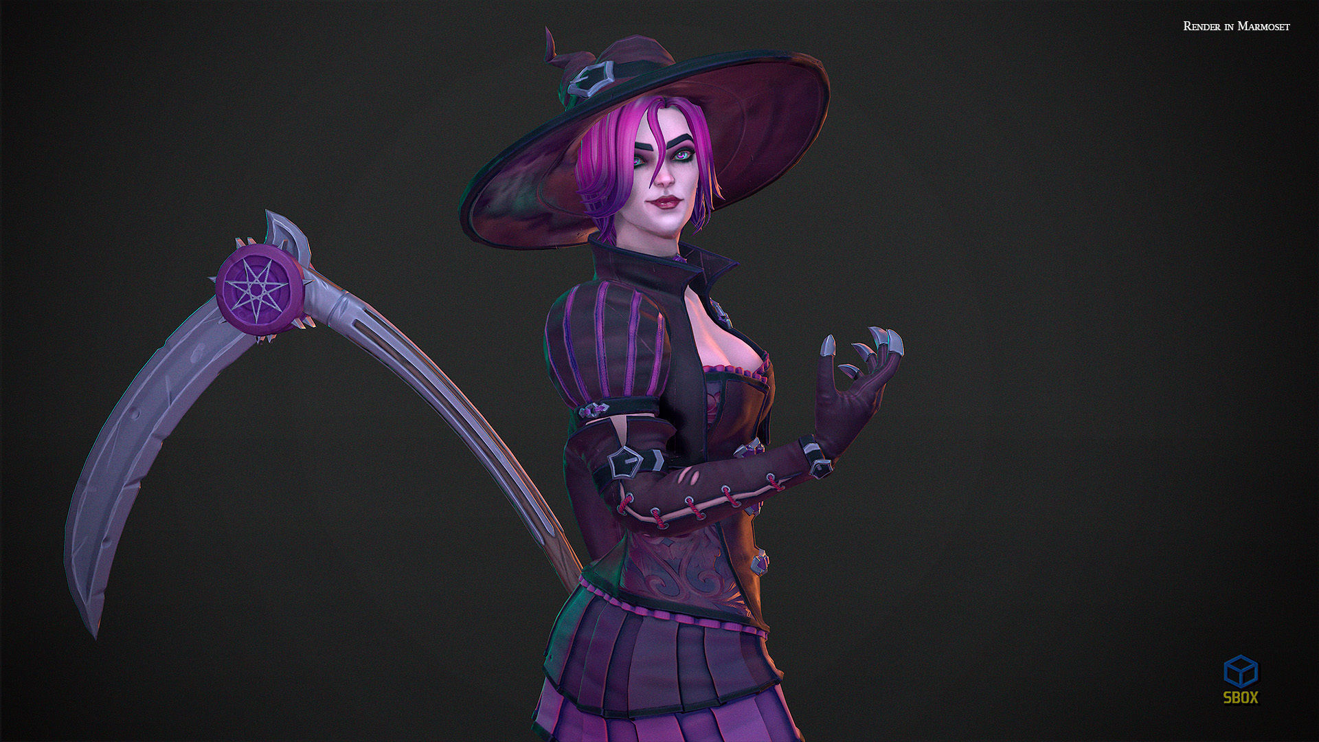 Witch Low-poly 3D model_8