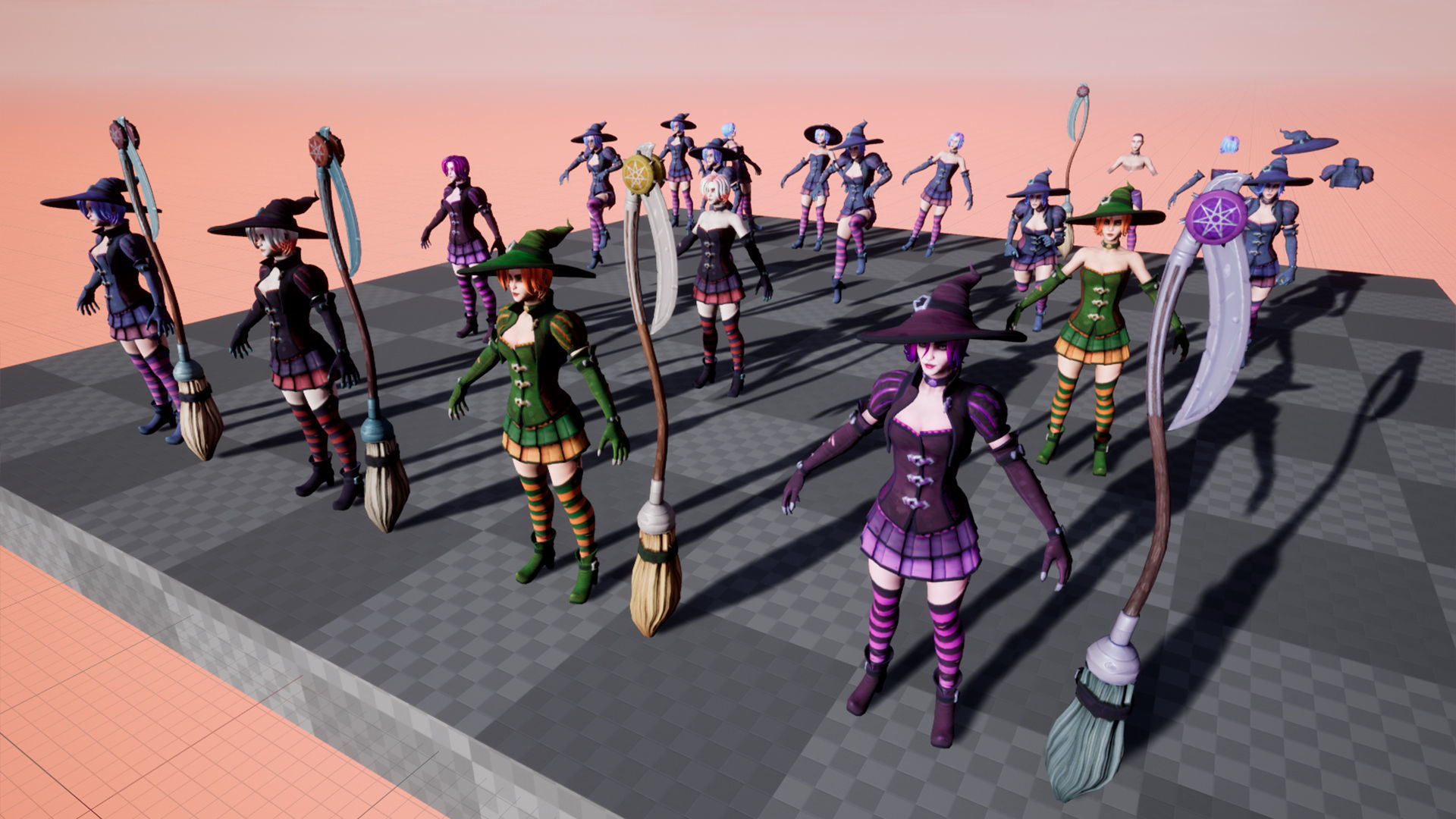 Witch Low-poly 3D model_11