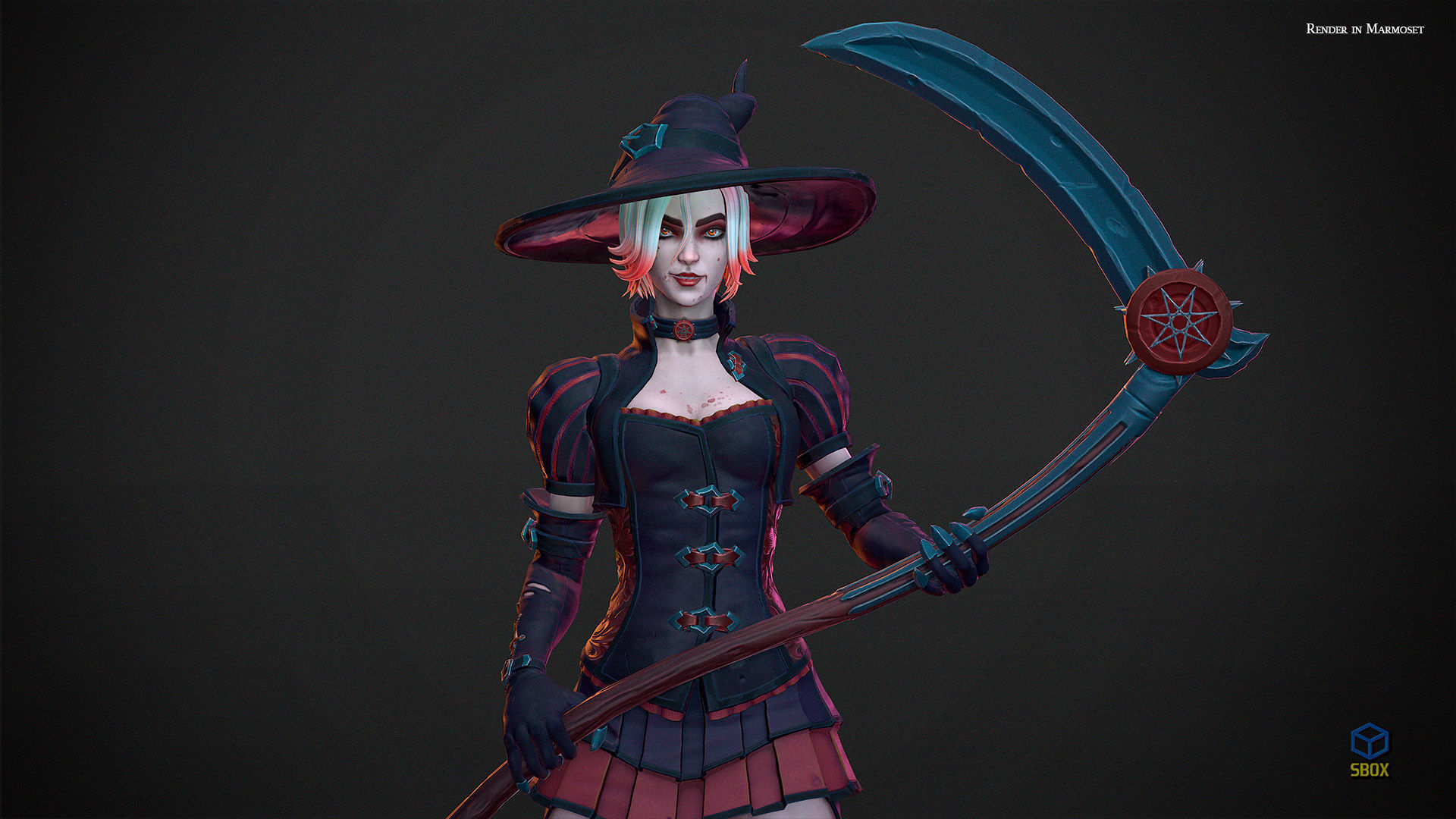 Witch Low-poly 3D model_2