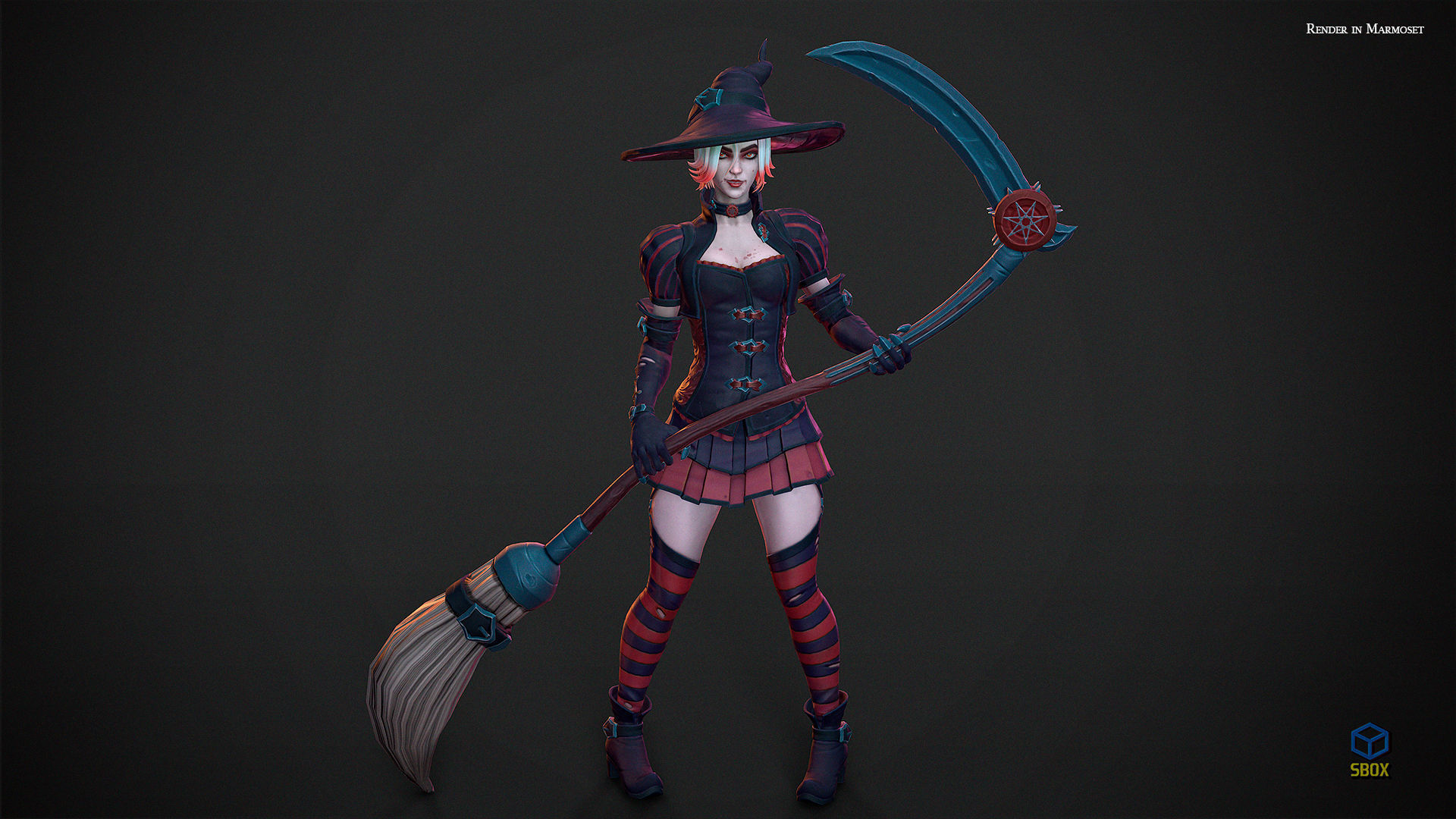 Witch Low-poly 3D model_3
