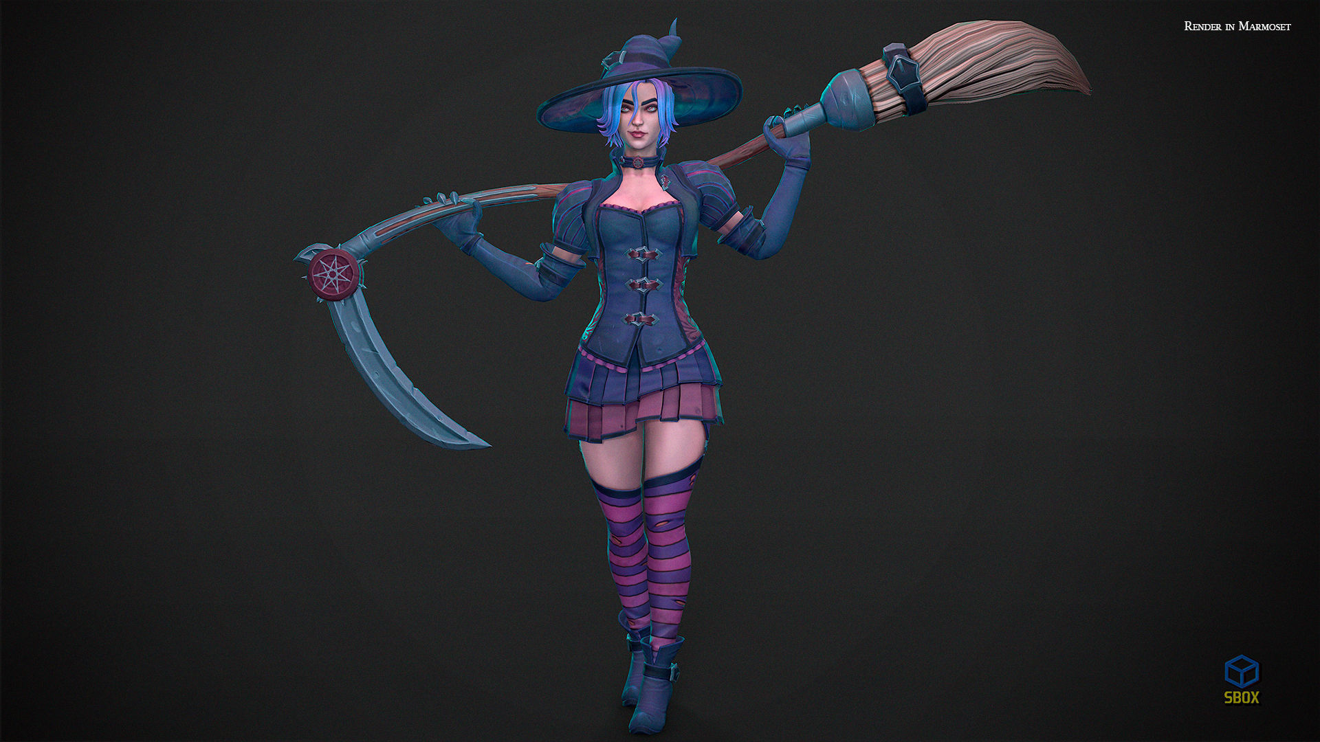 Witch Low-poly 3D model_5