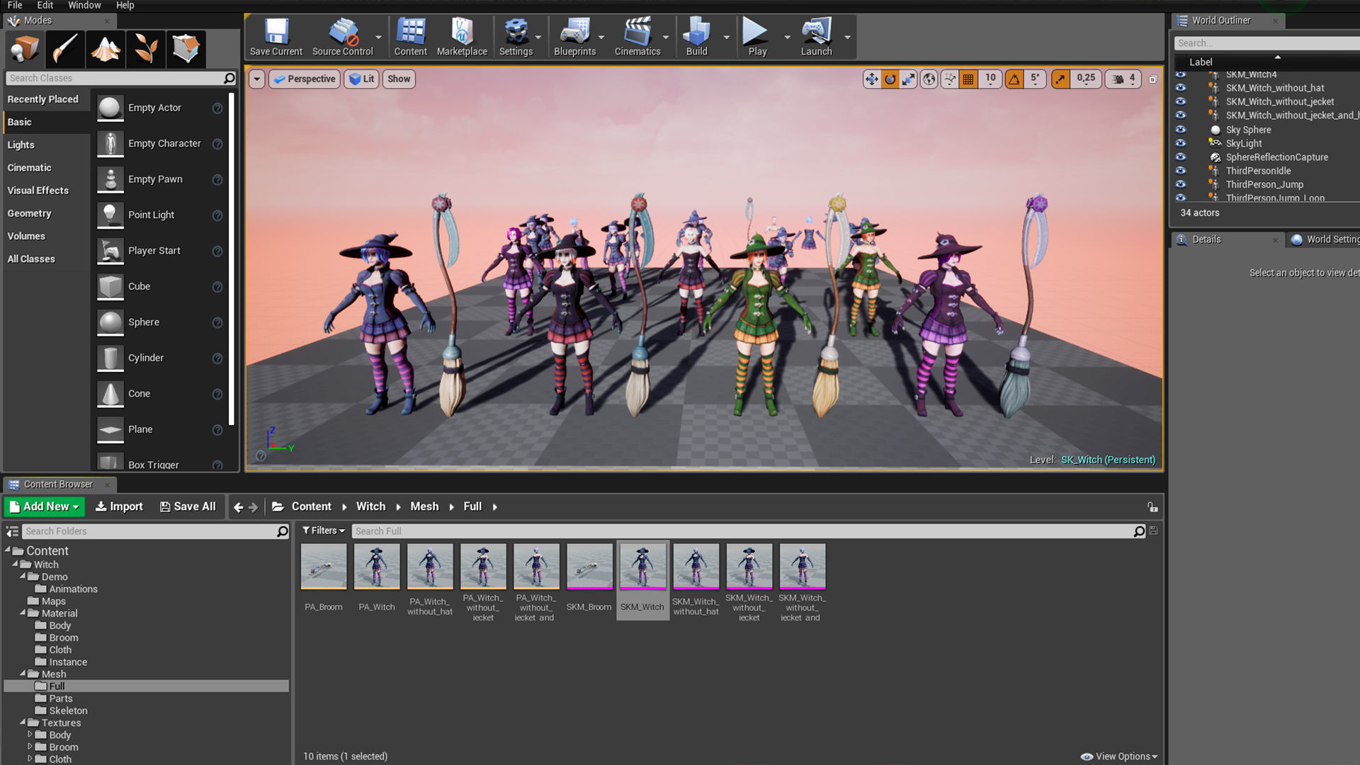 Witch Low-poly 3D model_19