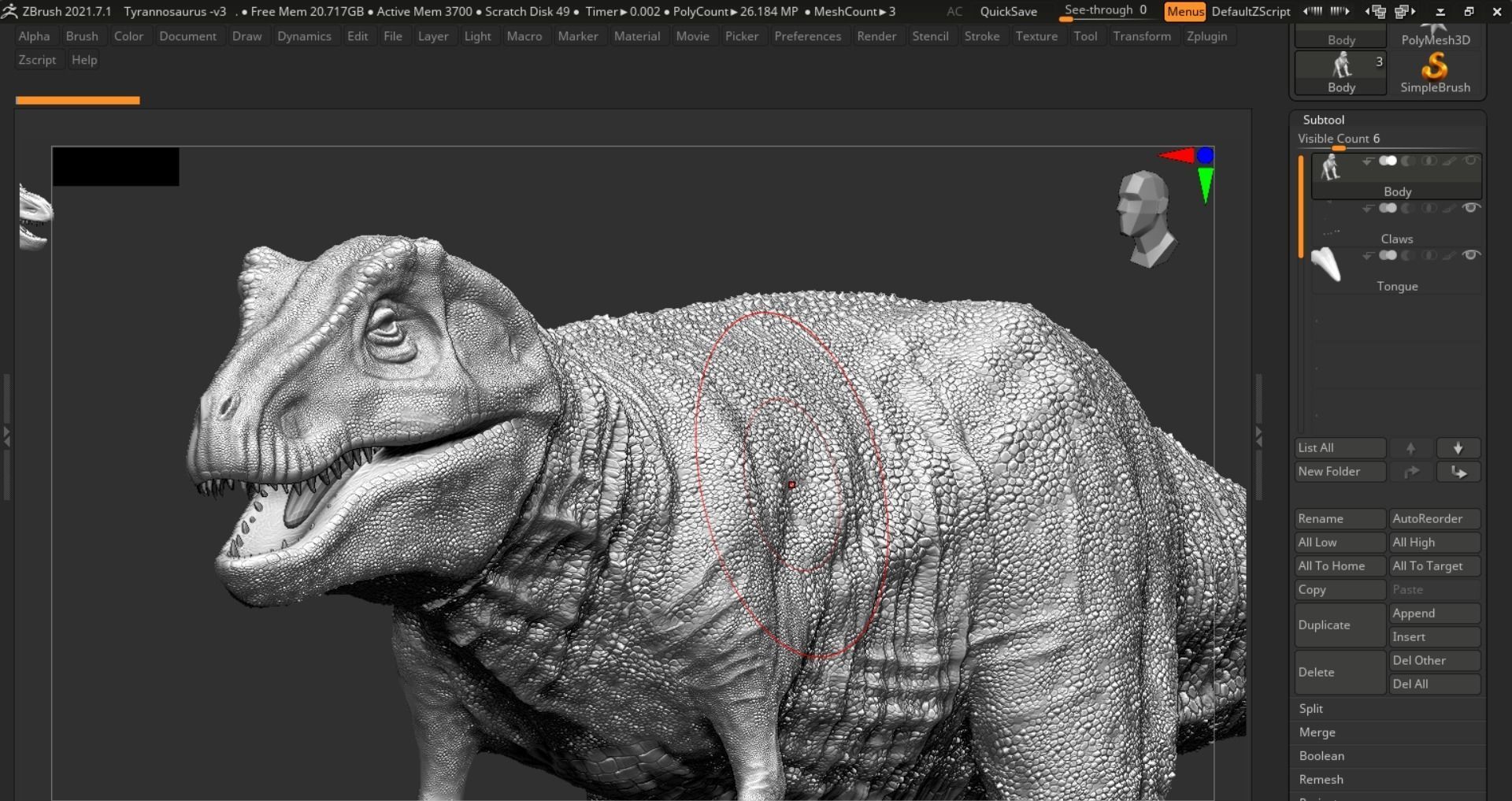 Monster Tyrannosaurus Rex Dinosaur Low-poly 3D model_24