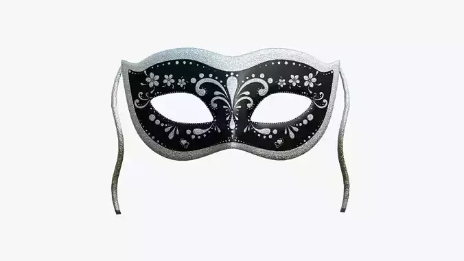 Carnival Mask C01 Black Silver - Costume Character Design Low-poly 3D model