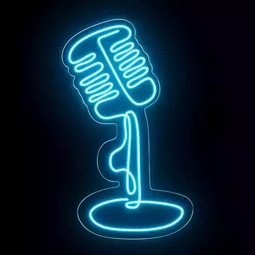 Wired Microphone Neon Sign