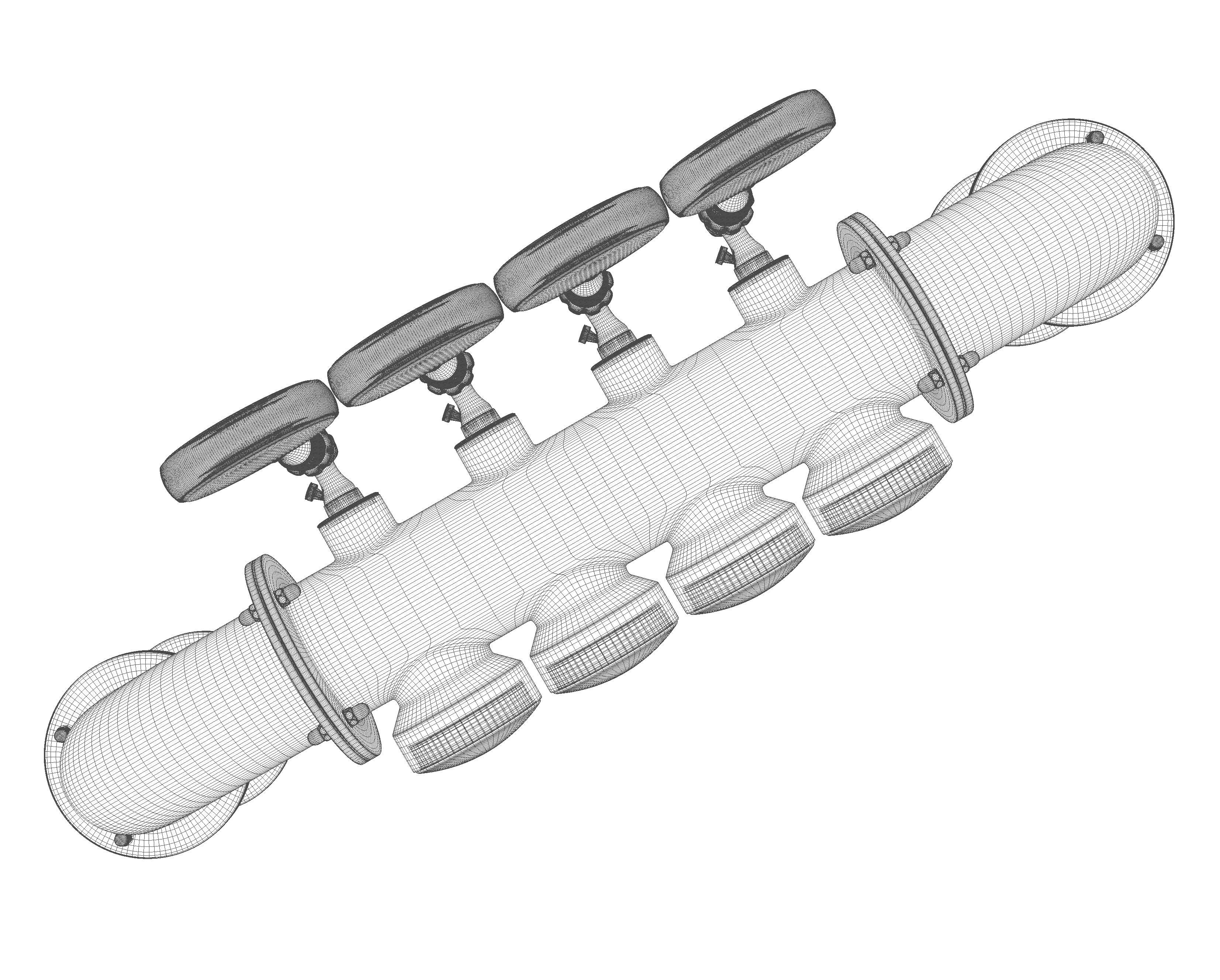 Copper Multi Beer Draught Tap 3D model_17