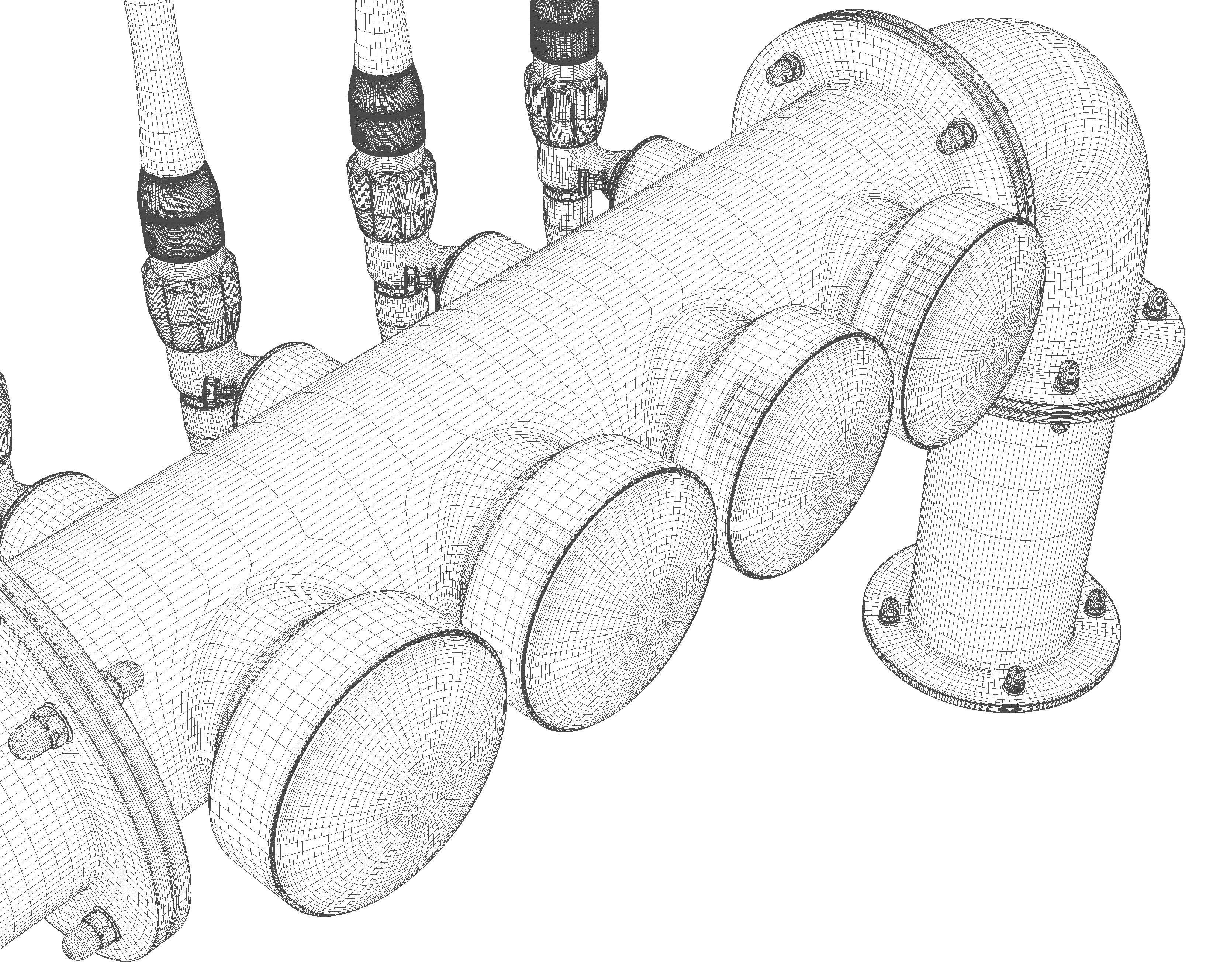 Copper Multi Beer Draught Tap 3D model_18