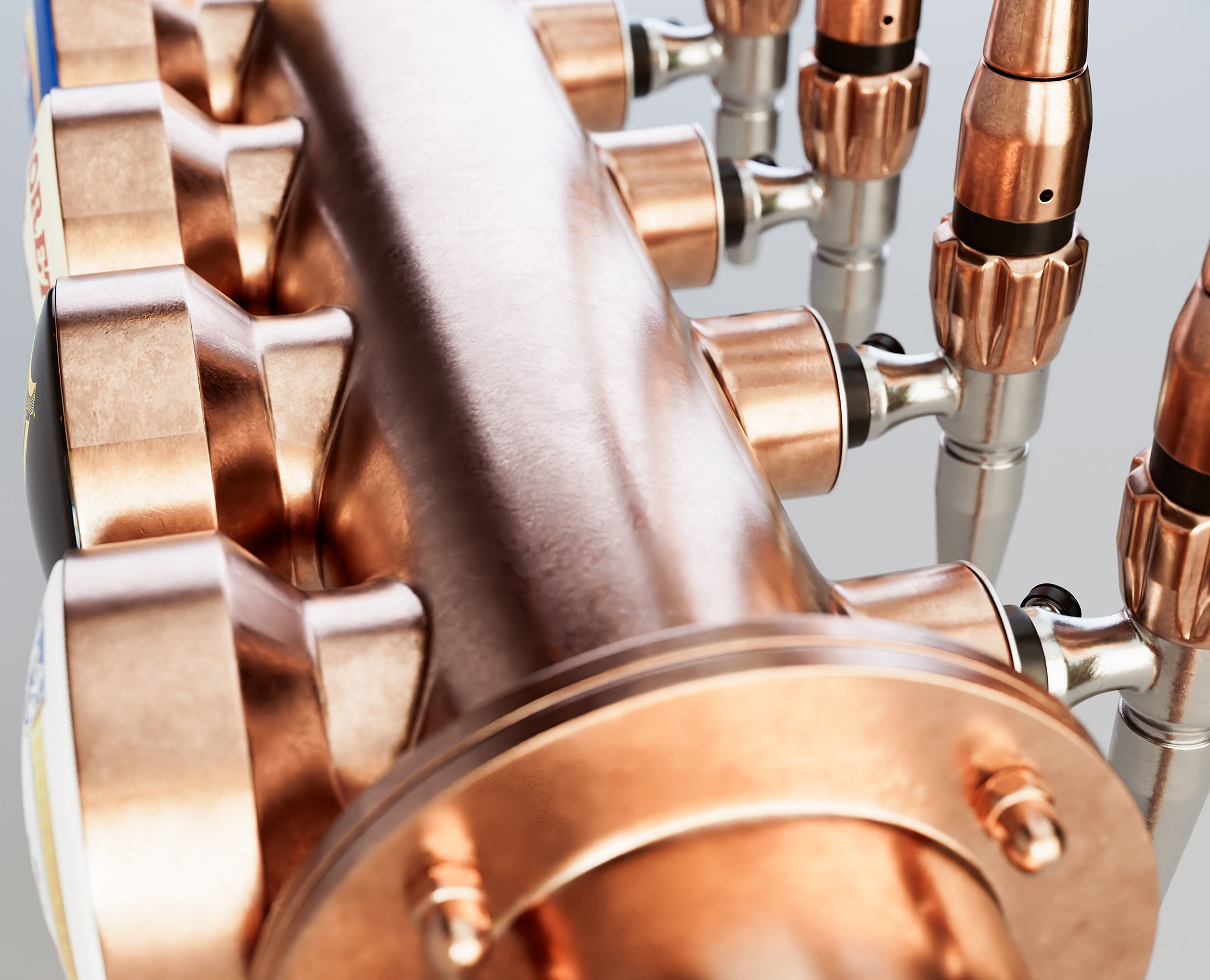 Copper Multi Beer Draught Tap 3D model_12