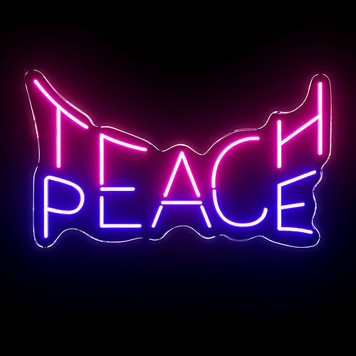 Teach Peace Neon Sign 3D model