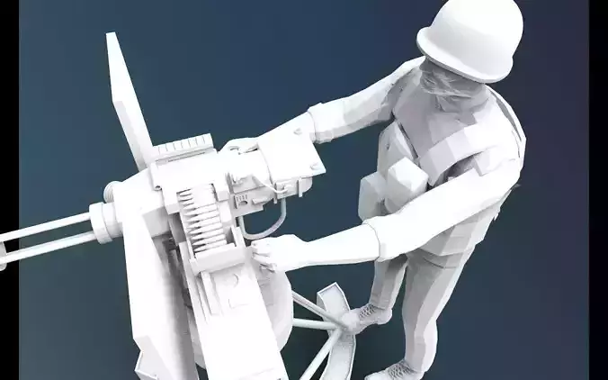 ship weapon with army 3D print model