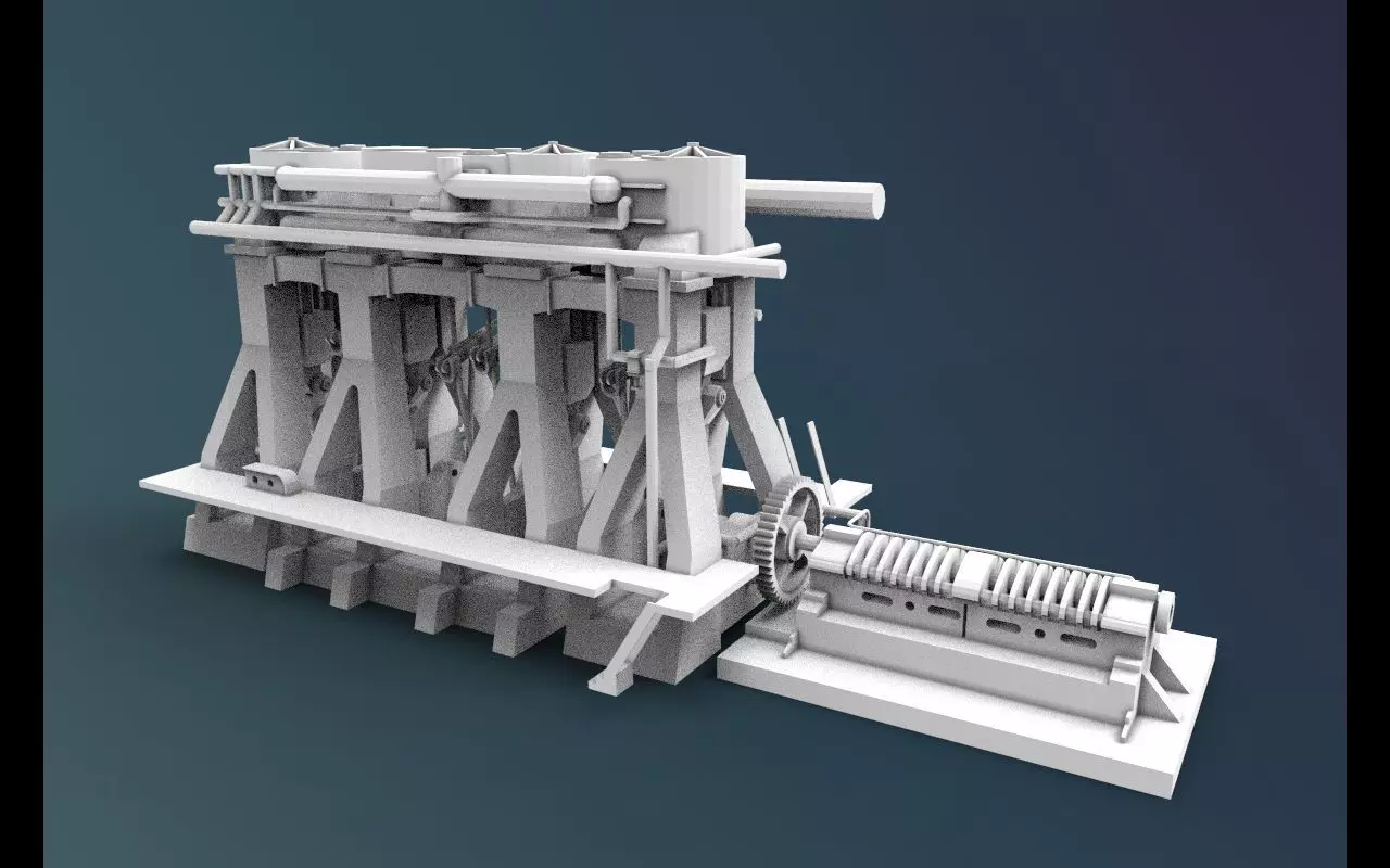 Steam Engine Ship 3D print model_0