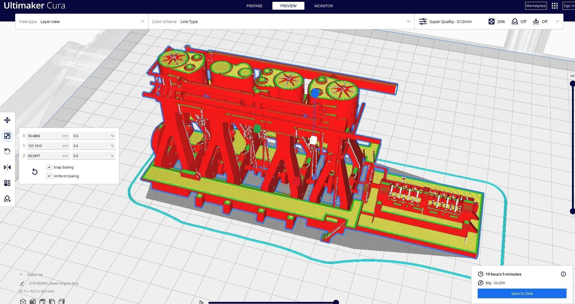 Steam Engine Ship 3D print model_1