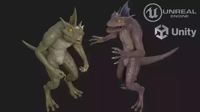 Lizard monster3 Low-poly 3D model