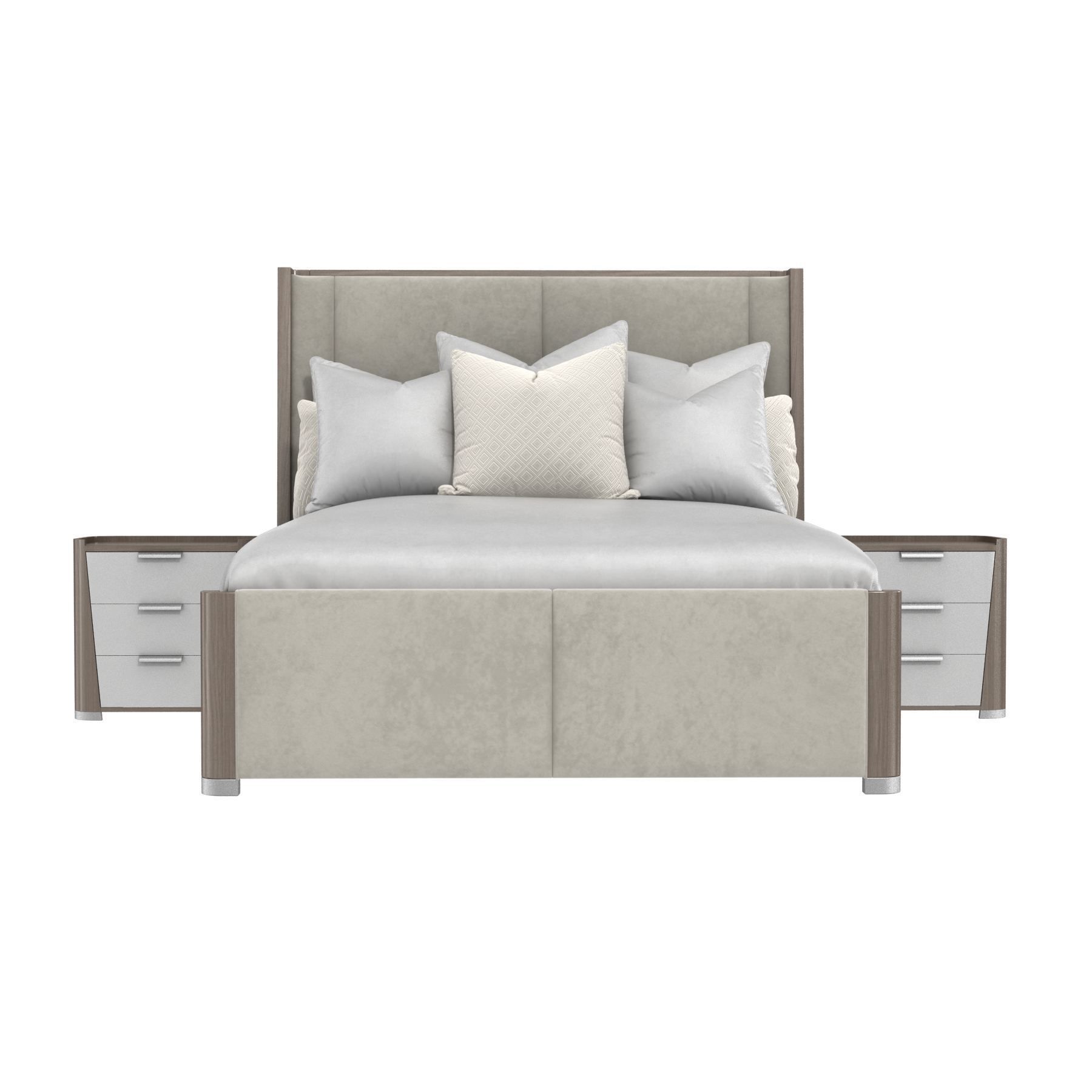 Michael Amini ROXBURY PARK Cal King Dual Panel Bed nightstand 3D model_1