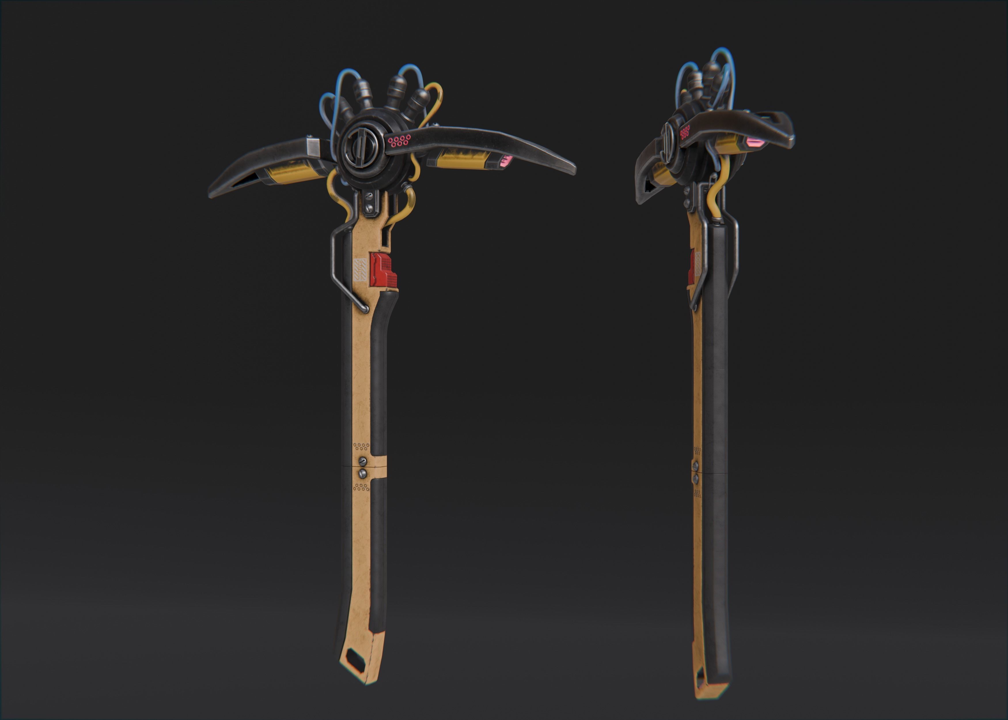 Sci-fi Pickaxe 3D model_2