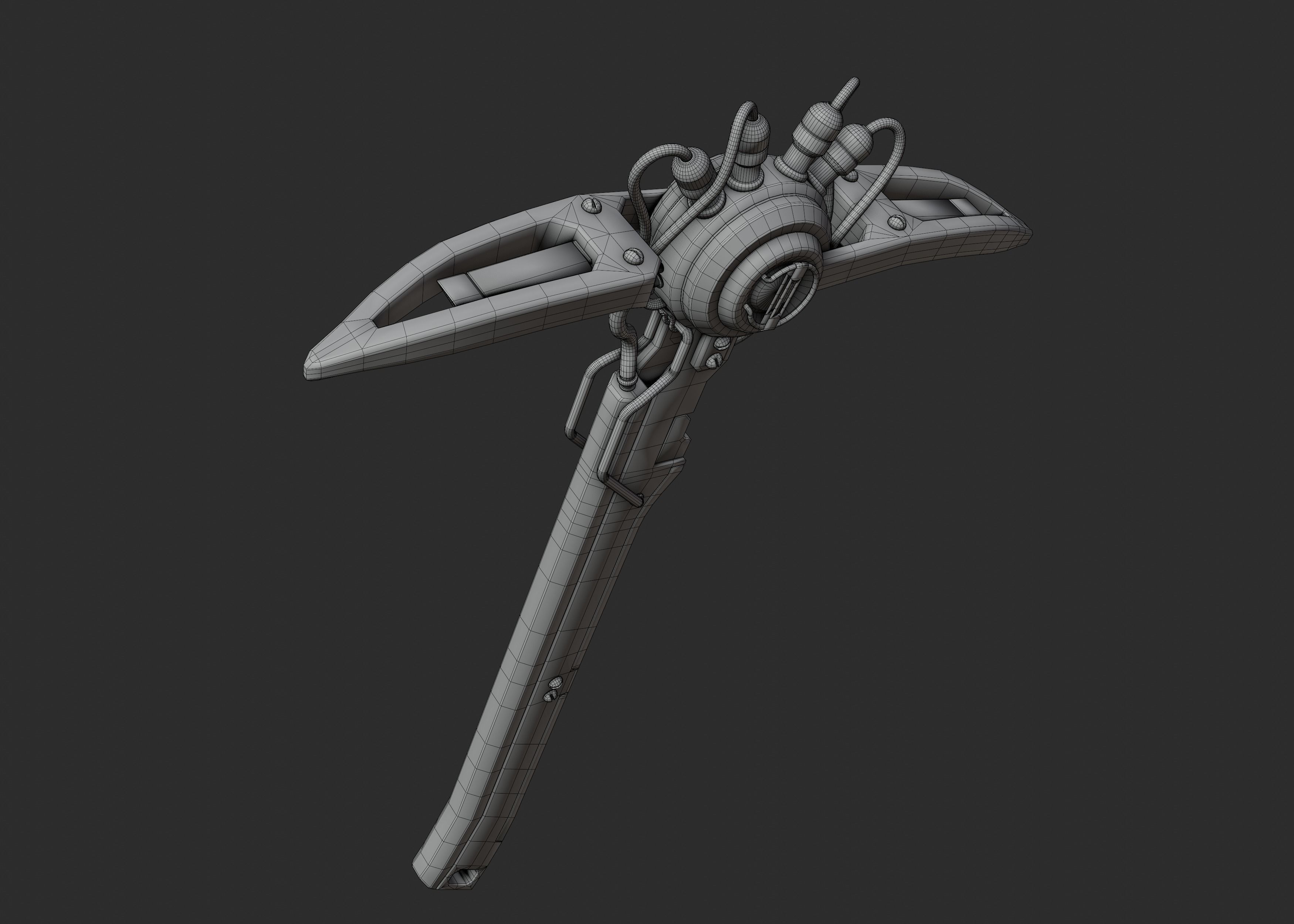 Sci-fi Pickaxe 3D model_7