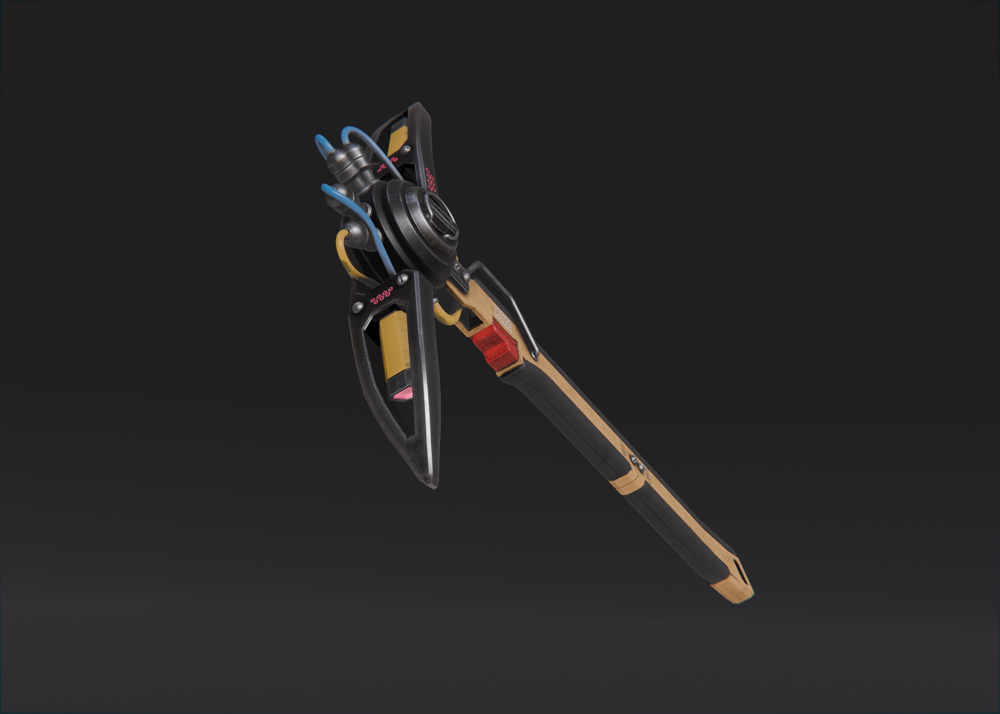 Sci-fi Pickaxe 3D model_1
