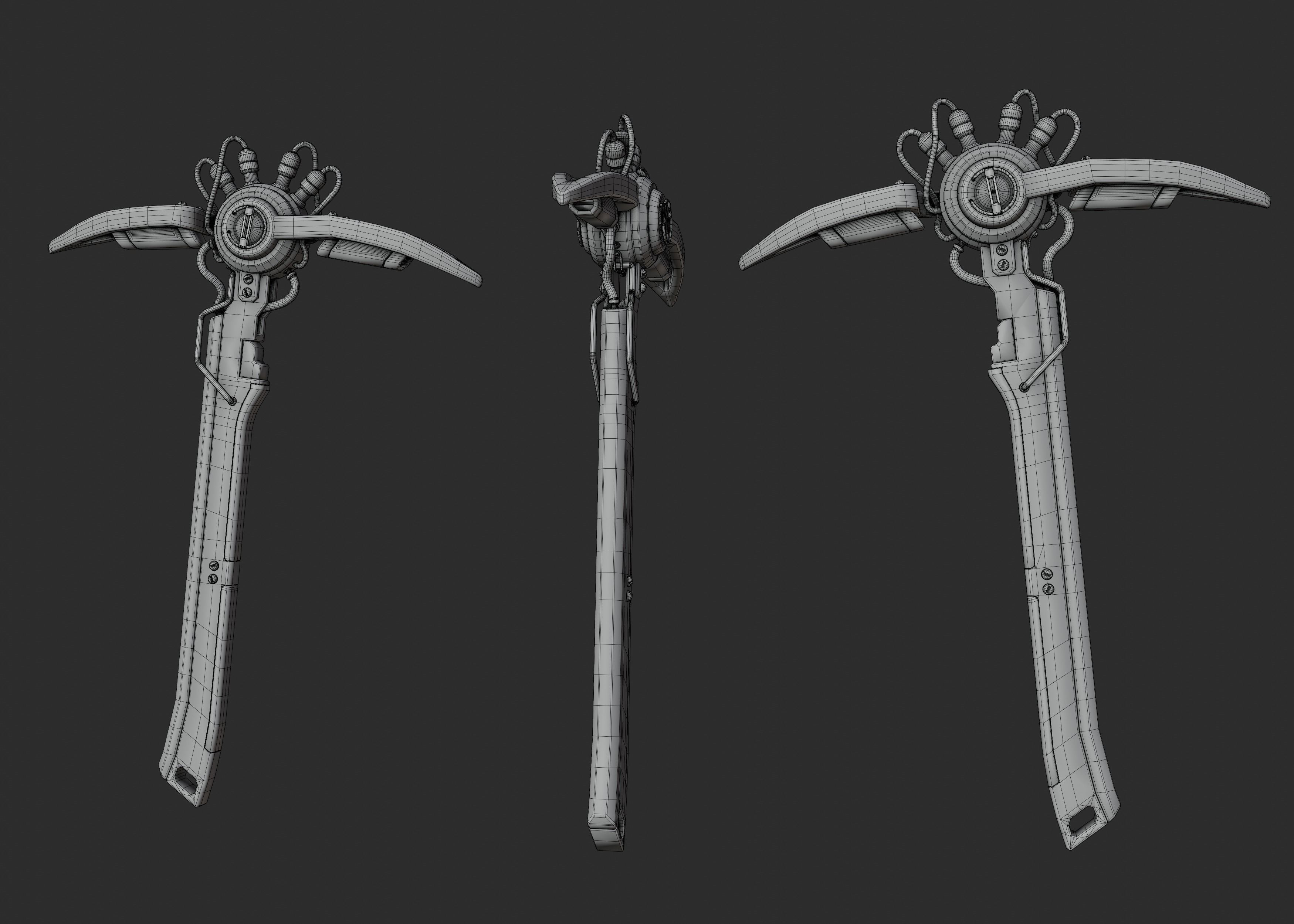 Sci-fi Pickaxe 3D model_9