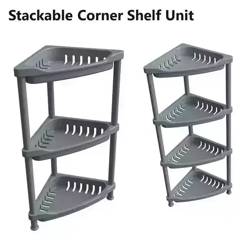 Stackable Corner Shelf Unit 3D print model
