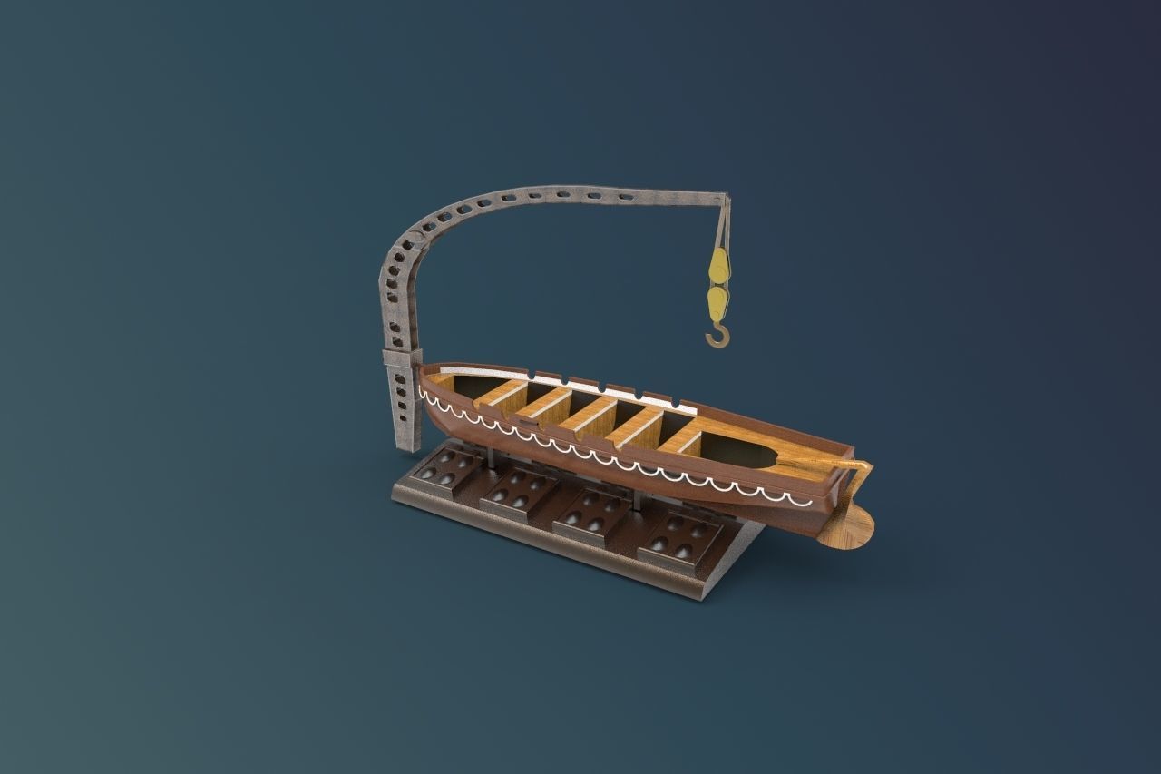 Lifeboat WW1 Millitary Ship 3D print model_1