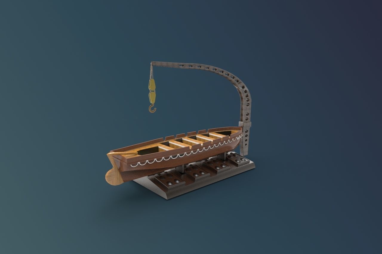Lifeboat WW1 Millitary Ship 3D print model_4