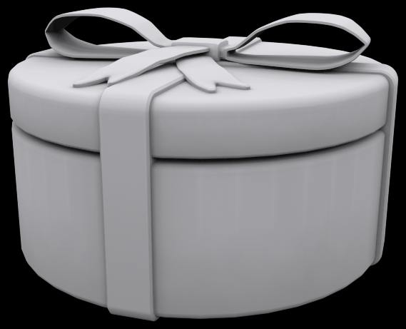 Gift box round 3D print model_1