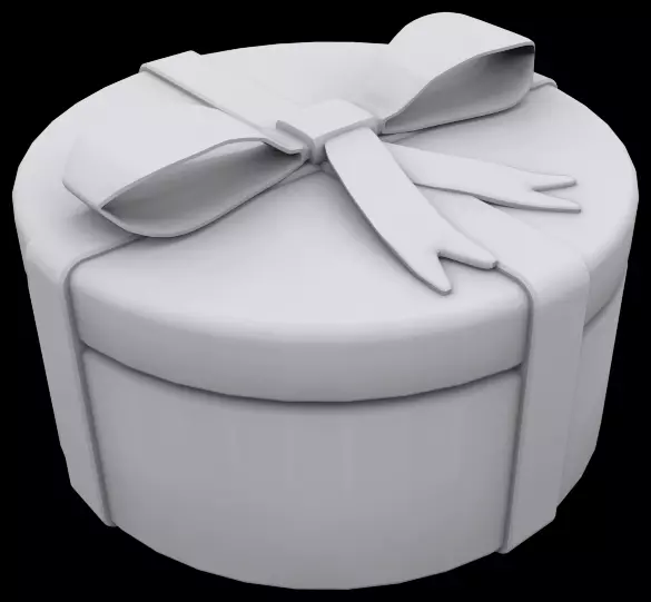 Gift box round 3D print model_0