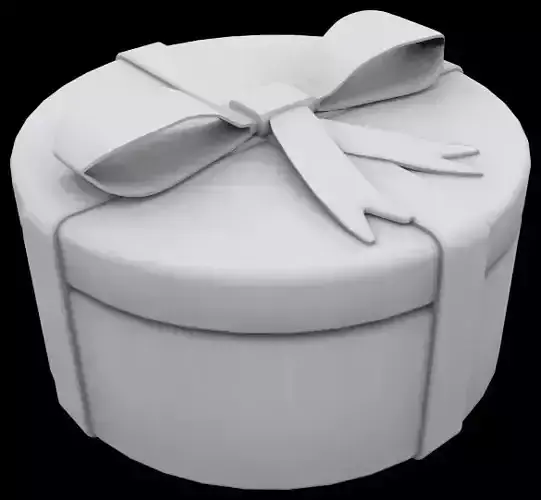 Gift box round 3D print model