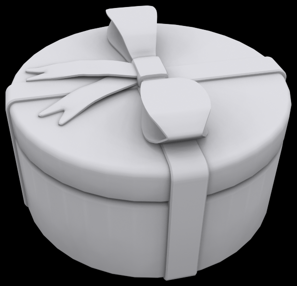 Gift box round 3D print model_2