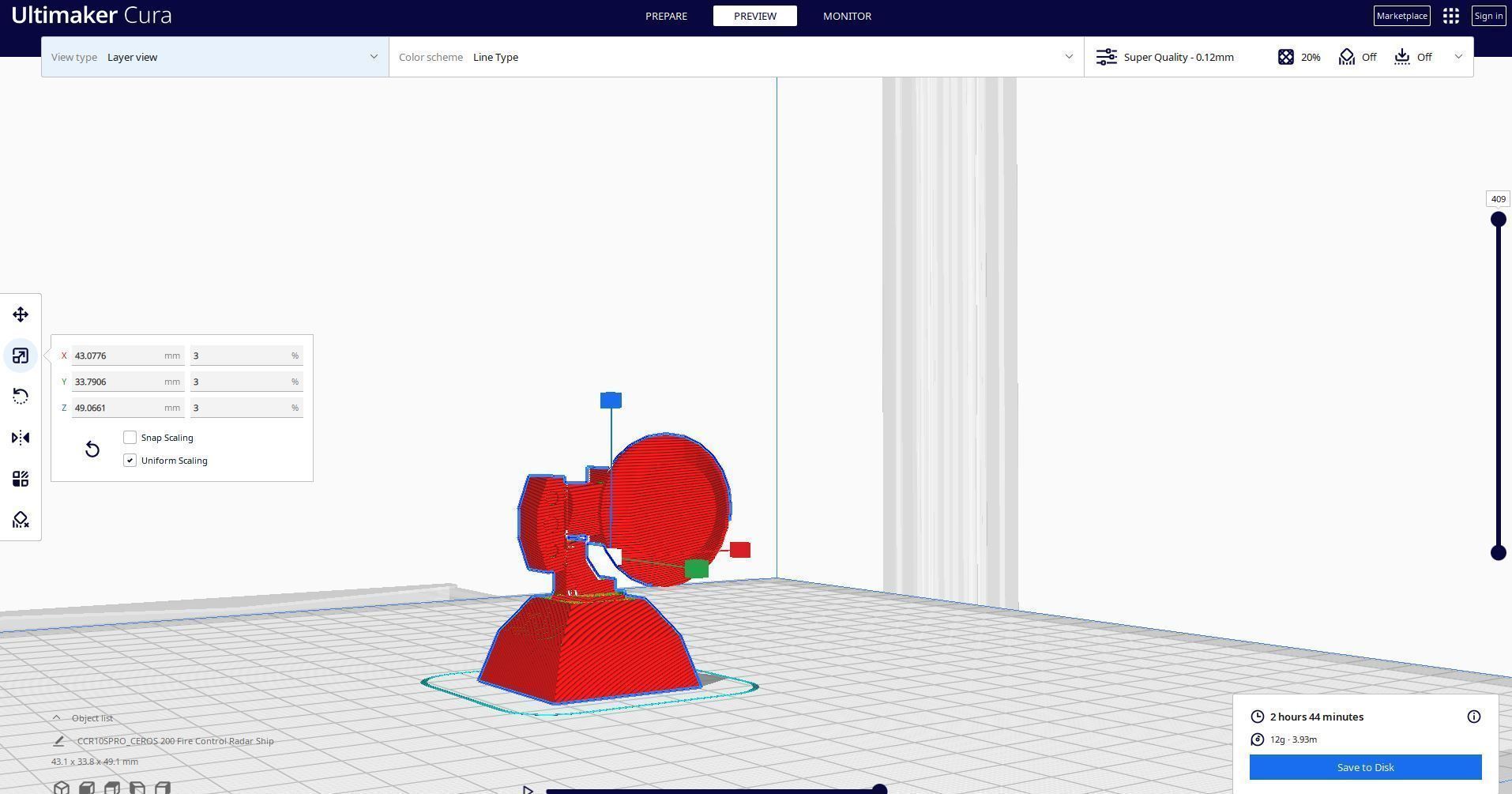 CEROS 200 FIRE CONTROL RADAR SHIP 3D print model_1